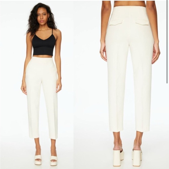 New Dynamite Kendall Slim Fit White Pants - Picture 1 of 7